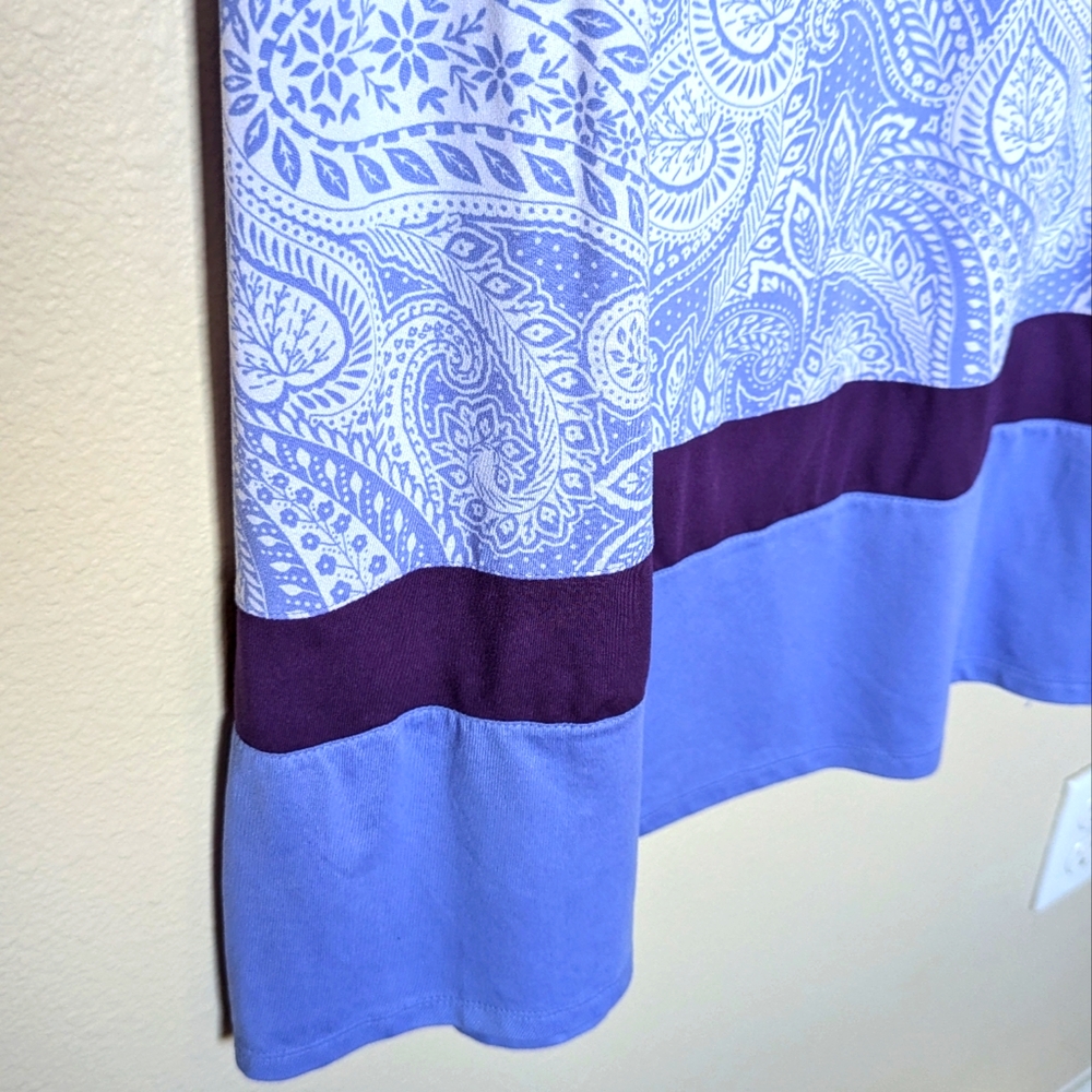 NWOT Ellen Tracy Blue Paisley and Plum Maxi Dress Size S - Picture 2 of 5